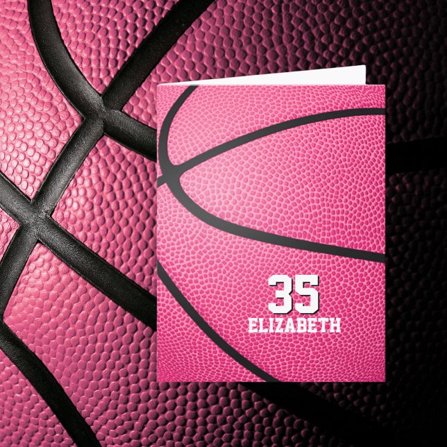 Carte votre message personnalisé filles basket rose anni (Créateur téléchargé)