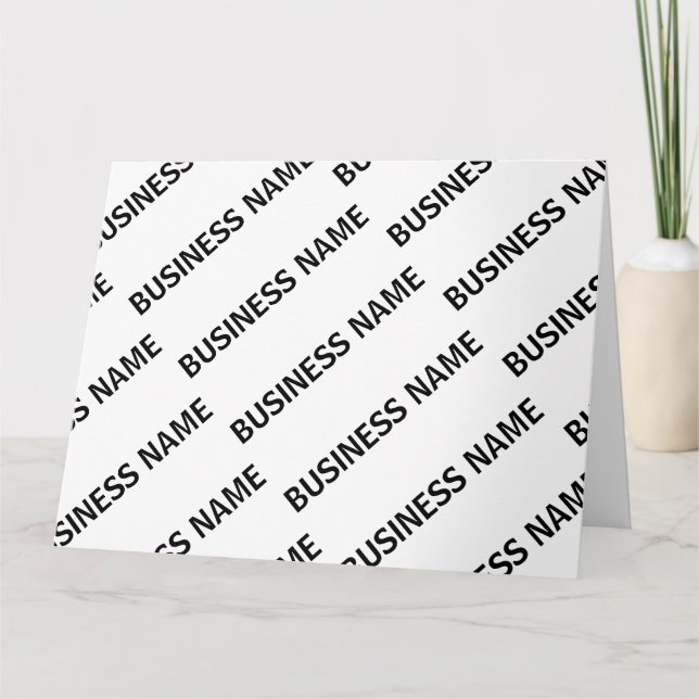 Carte Votre Motif de nom d'entreprise | Noir et blanc (Devant)