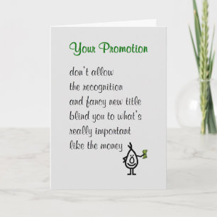 Carte Votre promotion - un poème de félicitations amusan