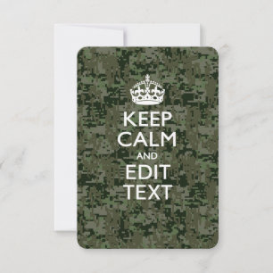 Carte Votre propre texte Camo numérique Woodland Gardez 