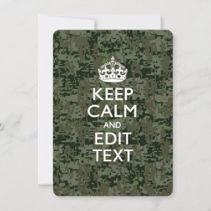 Carte Votre propre texte Camo numérique Woodland Gardez 
