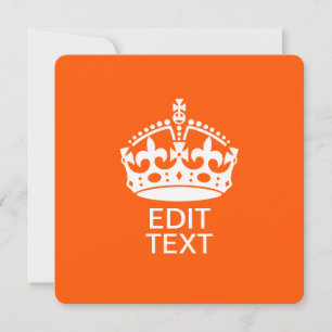 Carte Votre texte sur Garder calme Couronne orange