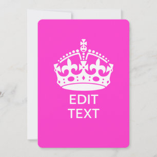 Carte Votre texte sur garder la couronne calme rose chau