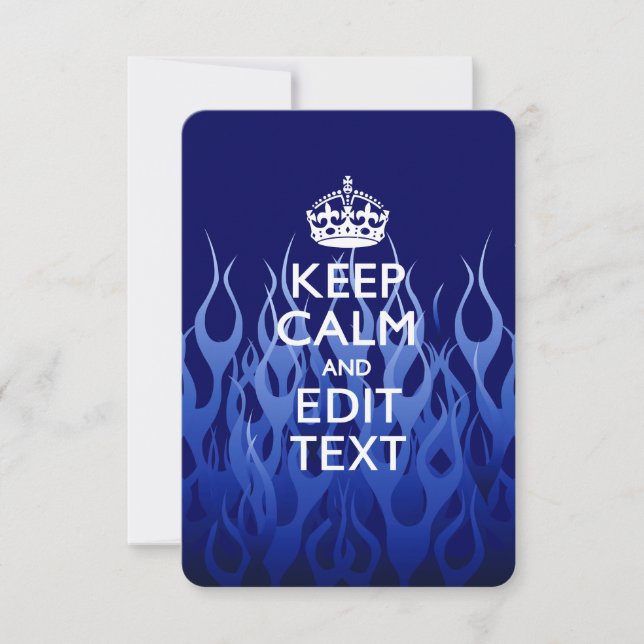 Carte Votre texte sur Garder le calme sur Blue Racing Fl (Devant)