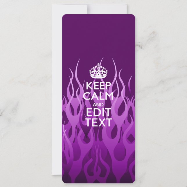 Carte Votre texte sur Garder le calme sur Purple Racing  (Devant)