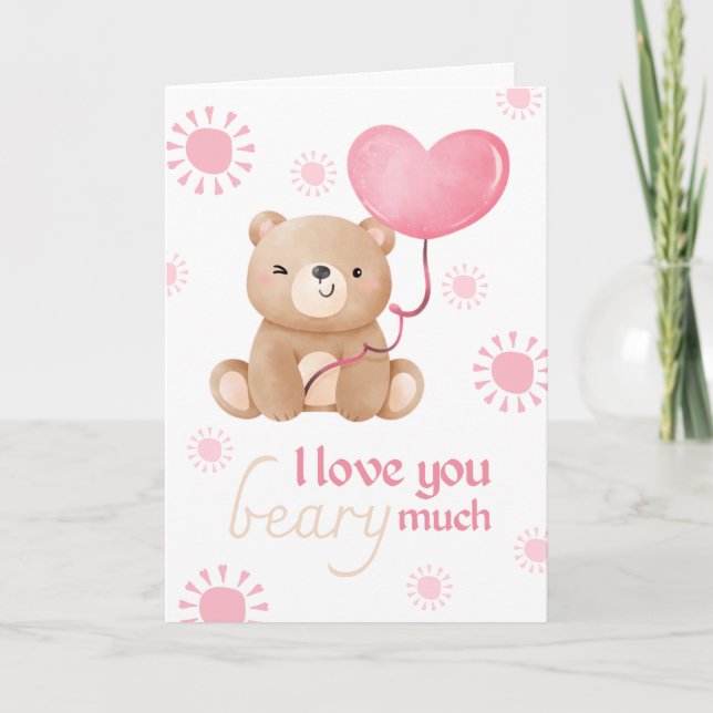 Carte Vous aimez beaucoup l'ours en peluche pour enfants (Devant)