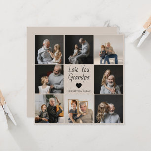 Carte Vous aimez papi avec cœur & Photos -