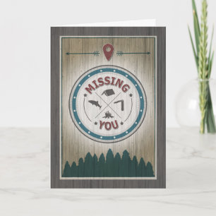 Carte Vous avez disparu au camp, Rustic Wood Graphics
