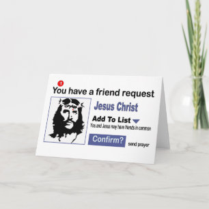 Carte Vous avez une demande d'ami de Jésus-Christ