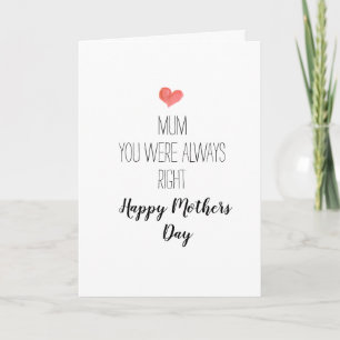 Carte vous aviez toujours raison, , fête des mères