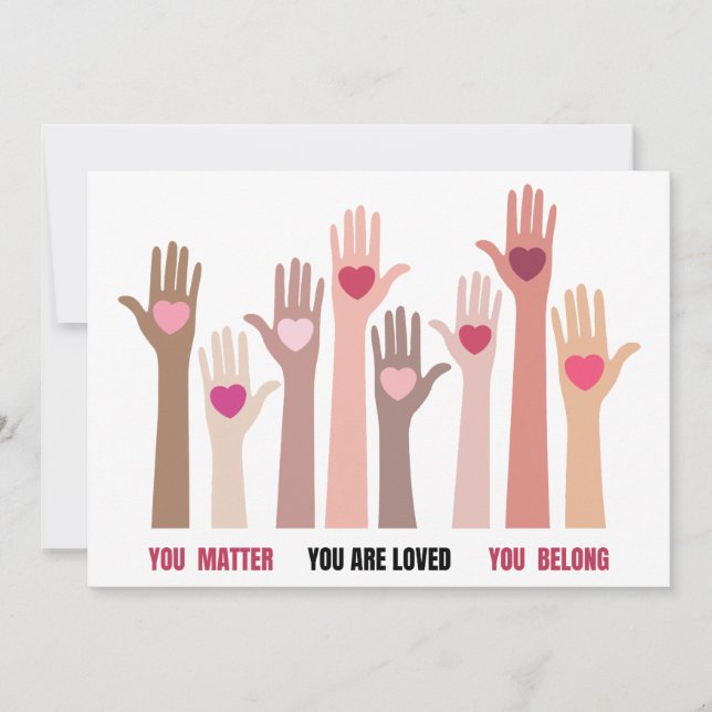 Carte Vous Comptez Et Vous Êtes Une Affirmation Aimée (Devant)