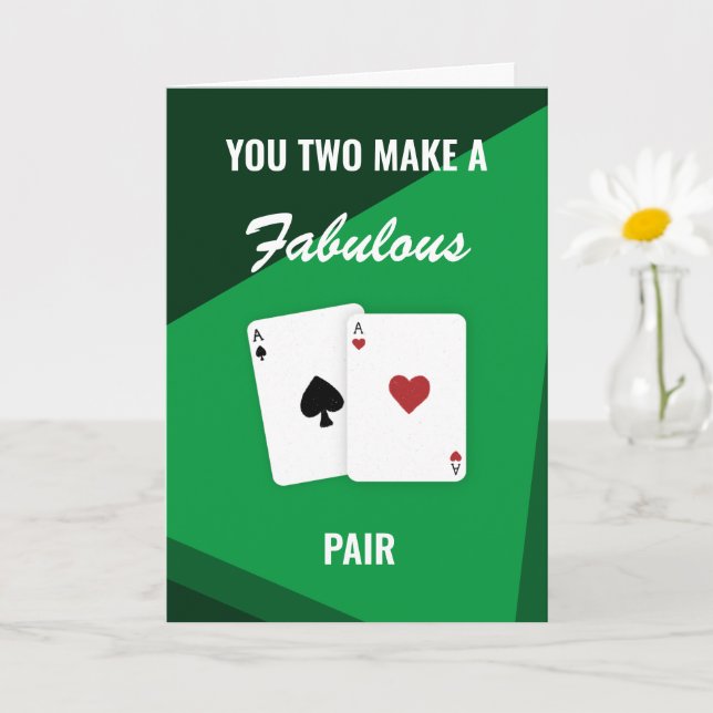 Carte "Vous deux faites une paire fabuleuse" Vegas Poker (Petite plante)