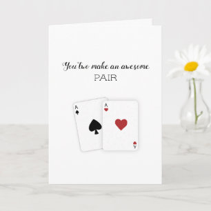 Carte "Vous deux faites une paire géniale" Poker Couple 