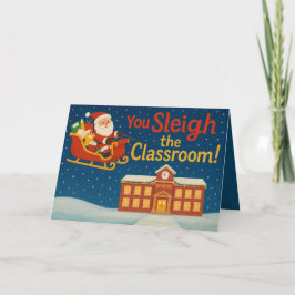 Carte Vous dévalez la salle de classe | Noël drôle pour