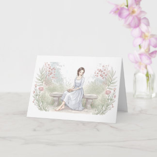 Carte Vous envoyer la paix - Lectrice de jardin à l'aqua