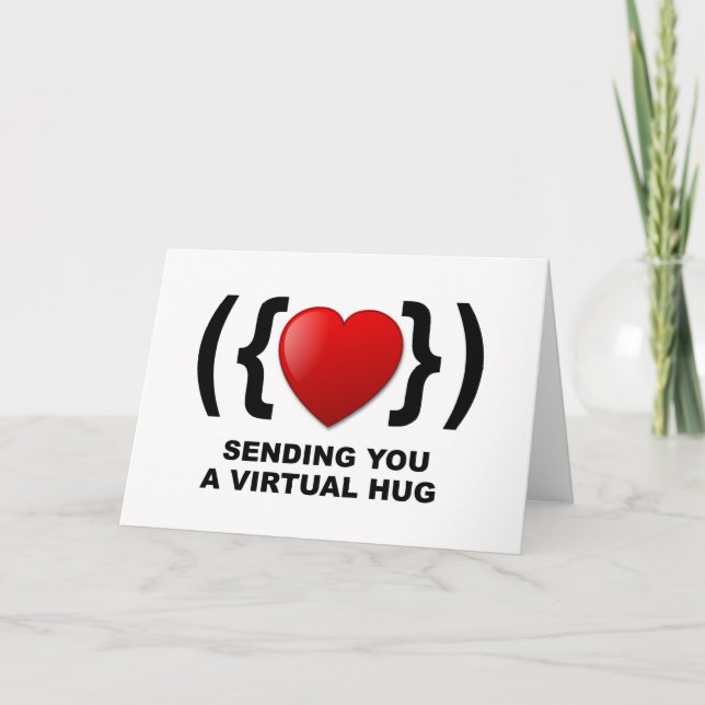 Carte Vous Envoyer Un Texte Virtual Hug, Emoticon & Hear (Devant)