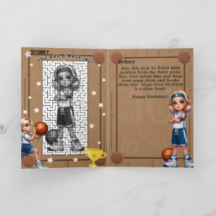 Carte Vous Êtes A-Maze Blonde Girl Basketball Anniversai