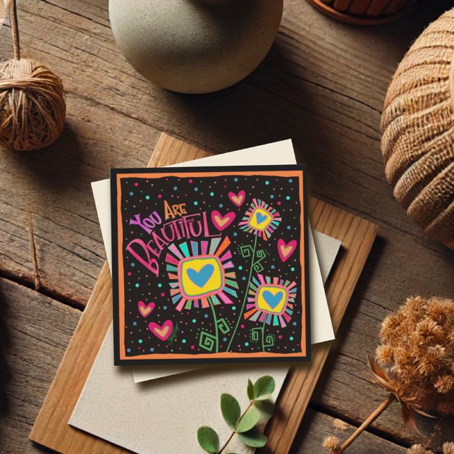 Carte Vous êtes Beau Amusant Floral Penser de vous (Créateur téléchargé)