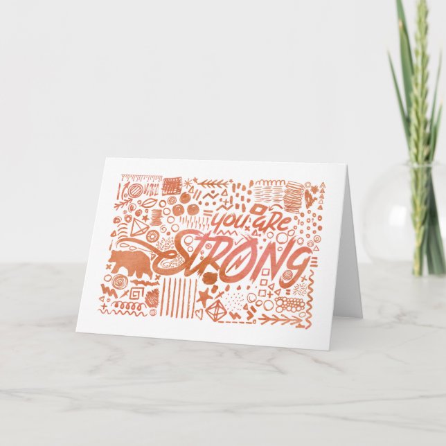 Carte Vous Êtes Fort Doodle Encouragement Card (Devant)