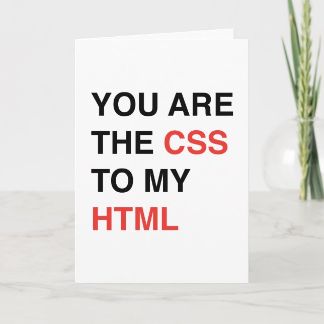 Carte Vous êtes le CSS pour mon HTML (Devant)