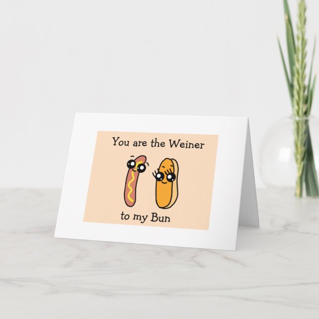 Carte Vous êtes le Weiner de mon Bun, Saint Valentin (Devant)