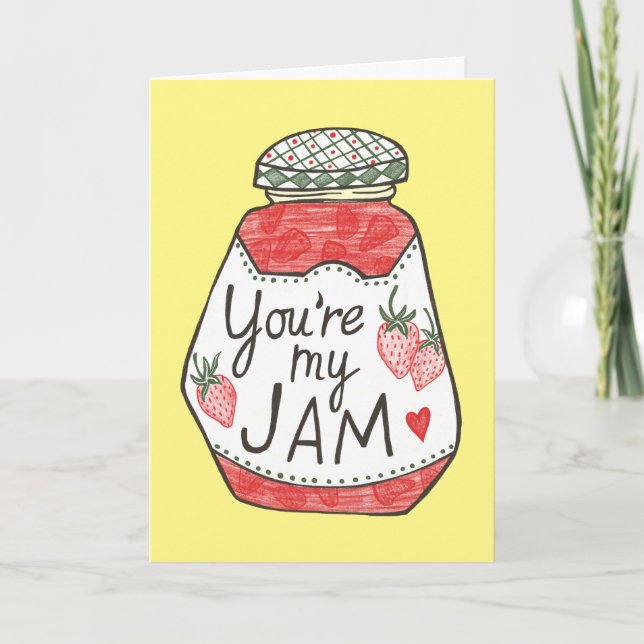 Carte VOUS ÊTES MA CONFITURE Illustration fraise personn (Devant)