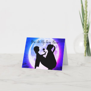 Carte Vous êtes ma flamme jumelle Maman & Fille Lune