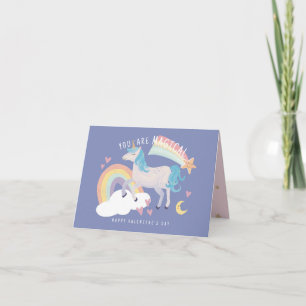 Carte Vous êtes Magique Unicorn et Rainbow Valentine