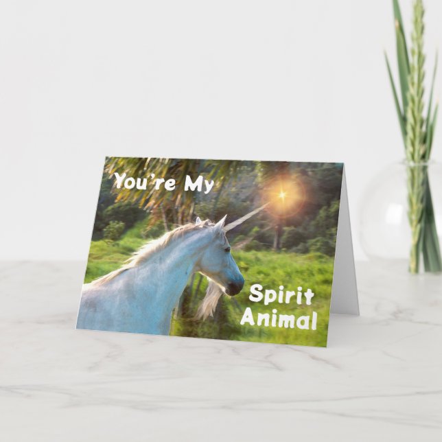 Carte Vous êtes mon animal d'esprit avec Unicorn (Devant)