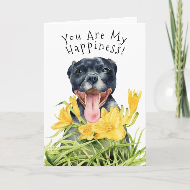 Carte Vous Êtes Mon Bonheur | Pit Bull Dog Anniversaire (Devant)
