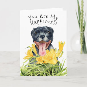 Carte Vous Êtes Mon Bonheur   Pit Bull Dog Anniversaire