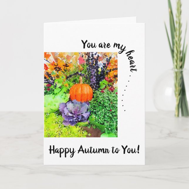 Carte Vous êtes mon coeur. Citrouille, choux et gloire d (Devant)