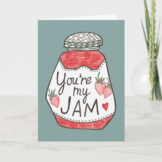 Carte VOUS ÊTES MON JAM Illustration de fraise Amour per (Devant)