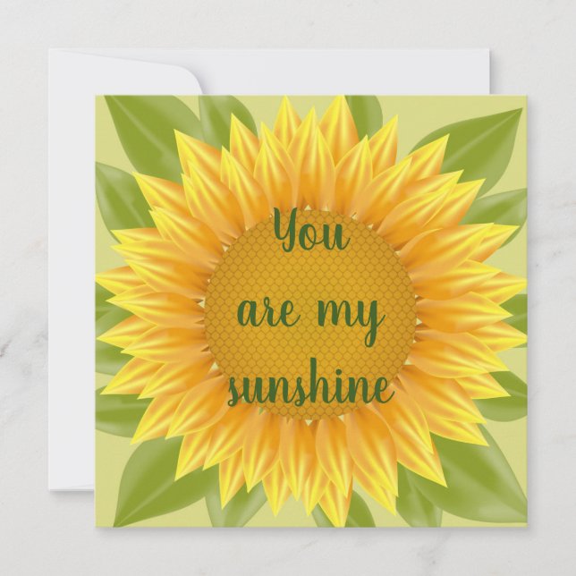 Carte Vous êtes mon Sunshine Sunflower Citation d'art (Devant)