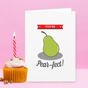 Carte Vous êtes Pear-fect ! Funny Whimsy Valentine's Day