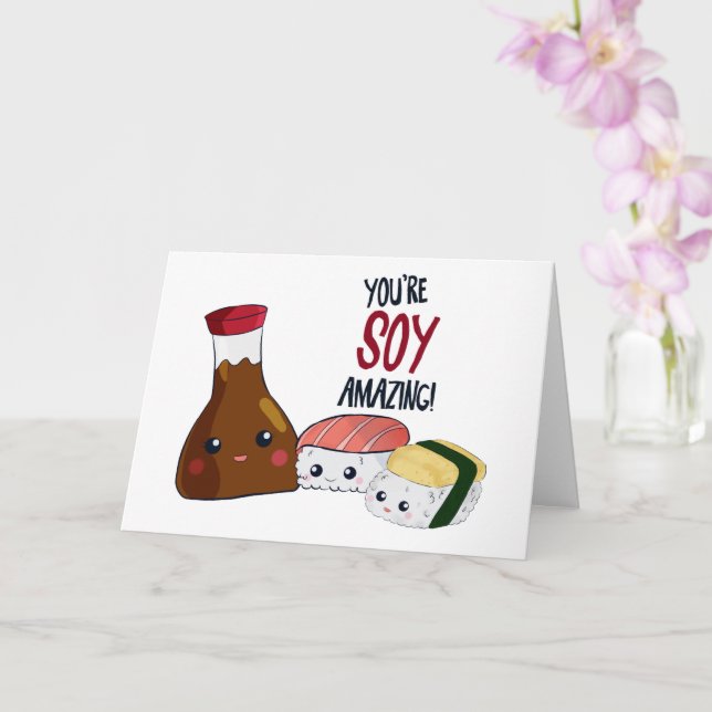 Carte Vous êtes Soy Extraordinaire Kawaii Sushi Blank No (Orchidée)