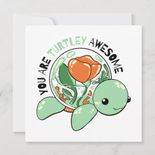 Carte Vous Êtes Turtley Awesome Flower Succulte Tortue