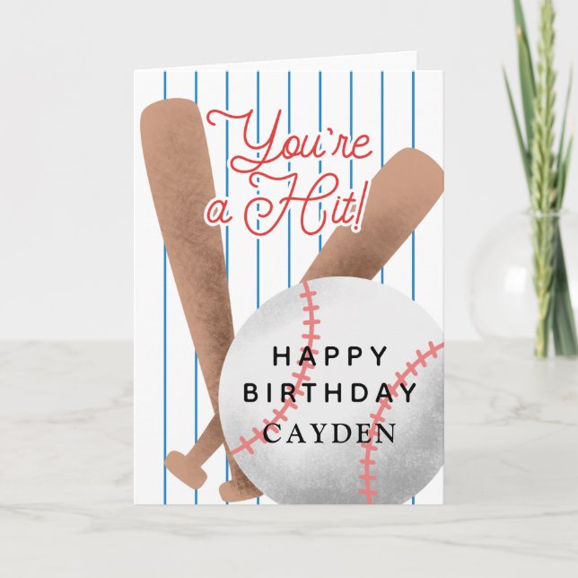 Carte Vous êtes un Anniversaire de enfant de baseball to (Devant)