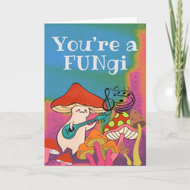 Carte Vous êtes un FUN Guitare Jouer aux champignons (Devant)