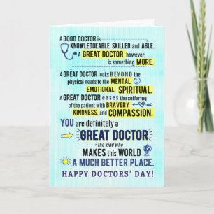 Carte Vous êtes un grand docteur, faire du monde un meil