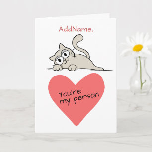 Carte Vous Ma Personne J'Aime Vous Ajouter Nom Cat Salut