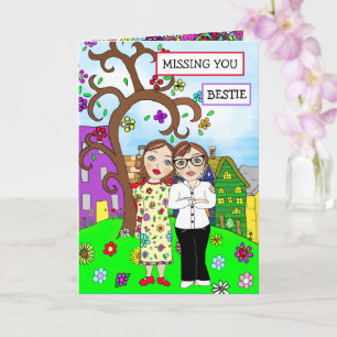Carte Vous manquez Bestie Amitié Penser à vous