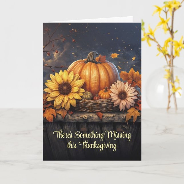 Carte Vous Manquez Thanksgiving Joli automne automne fle (Fleur jaune)