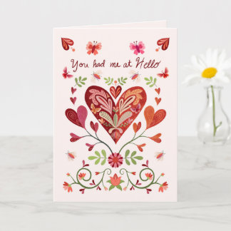 Carte Vous m'aviez à Bonjour - Amour romantique à la Sai