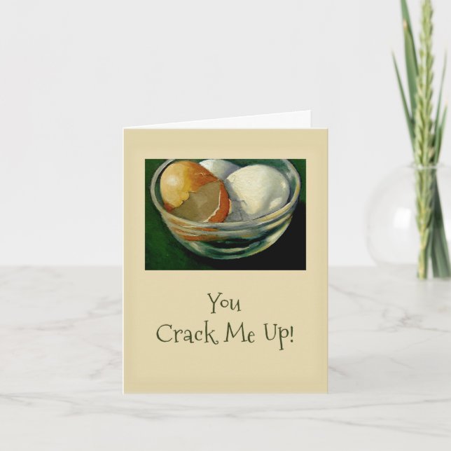 Carte Vous me fendez ! Oeufs criqués, merci pour rire (Devant)