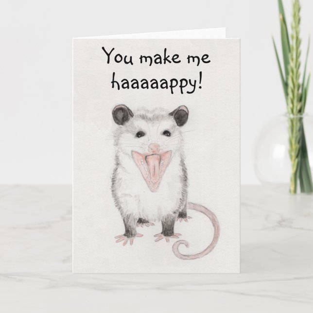 Carte Vous Me Rendre Heureux Opossum Blank Greeting Card (Devant)
