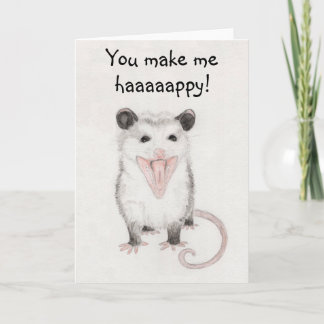 Carte Vous Me Rendre Heureux Opossum Blank Greeting Card