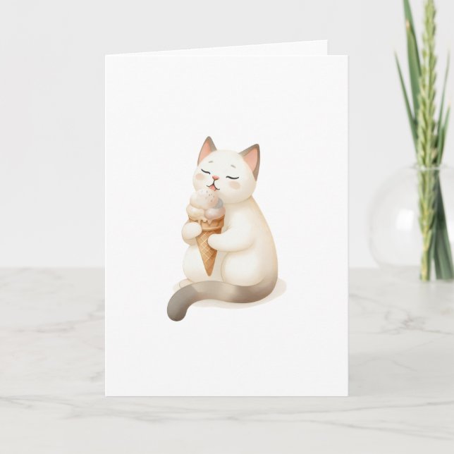 Carte Vous méritez un Chat Moment Sucré avec un cône de  (Devant)