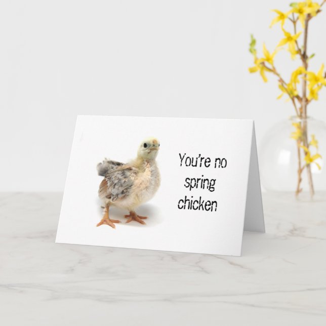Carte Vous n'êtes pas du poulet de printemps, mais un si (Fleur jaune)
