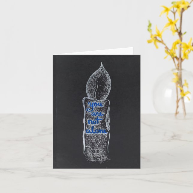 Carte Vous n'êtes pas seul bougie compassion gentillesse (Fleur jaune)